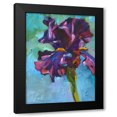 Iris in Bloom Black Modern Wood Framed Art Print by Smith, Kim