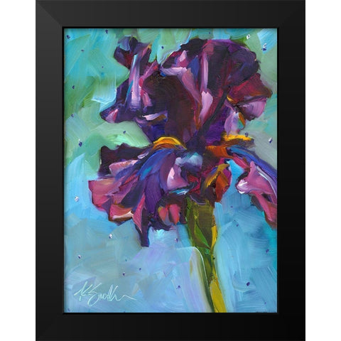 Iris in Bloom Black Modern Wood Framed Art Print by Smith, Kim