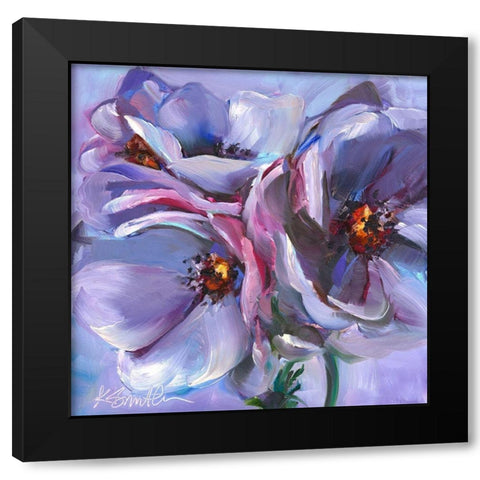 Lavender Flowers Black Modern Wood Framed Art Print by Smith, Kim