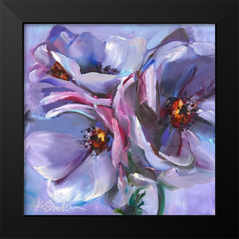 Lavender Flowers Black Modern Wood Framed Art Print by Smith, Kim
