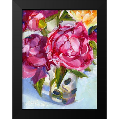 Peony Still Life Black Modern Wood Framed Art Print by Smith, Kim