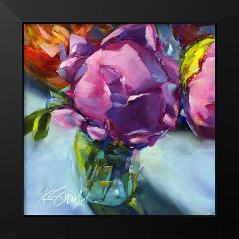 Roses Still Life II Black Modern Wood Framed Art Print by Smith, Kim