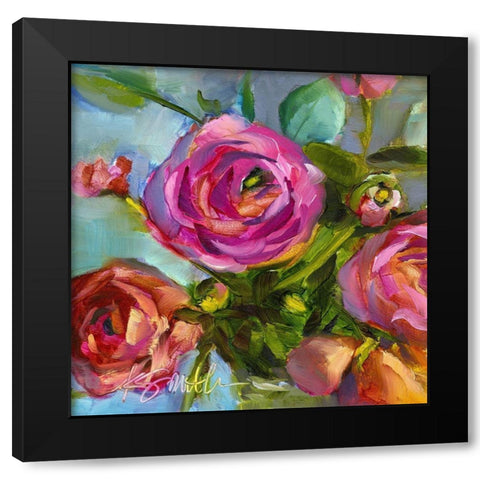 Roses Still Life III Black Modern Wood Framed Art Print by Smith, Kim