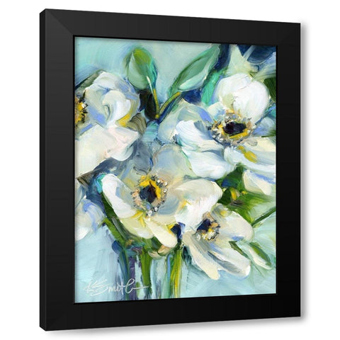 White Floral Still Life Black Modern Wood Framed Art Print by Smith, Kim