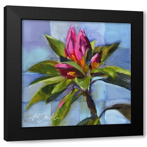 Tropical Floral Watercolor Black Modern Wood Framed Art Print by Smith, Kim