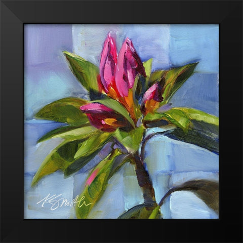 Tropical Floral Watercolor Black Modern Wood Framed Art Print by Smith, Kim