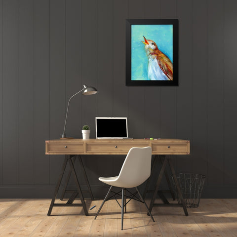 Birdcall Black Modern Wood Framed Art Print by Smith, Kim