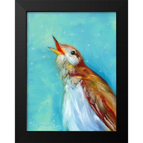 Birdcall Black Modern Wood Framed Art Print by Smith, Kim