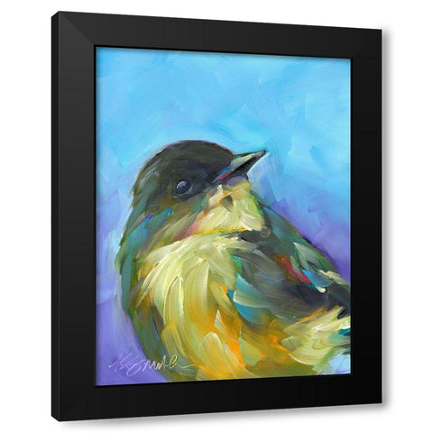 Perched Bird Black Modern Wood Framed Art Print with Double Matting by Smith, Kim