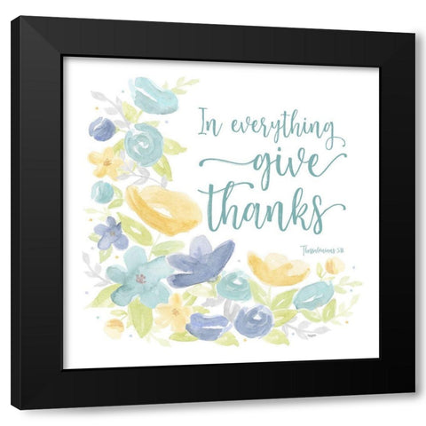 Kellys Garden V-Give Thanks Black Modern Wood Framed Art Print by Reed, Tara