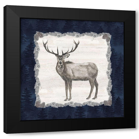Blue Cliff Mountains III-Elk Black Modern Wood Framed Art Print by Reed, Tara