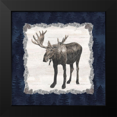 Blue Cliff Mountains IV-Moose Black Modern Wood Framed Art Print by Reed, Tara