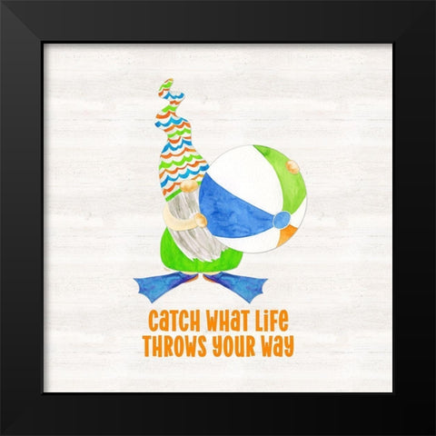 Gnomes of Summer sentiment II-Catch Black Modern Wood Framed Art Print by Reed, Tara