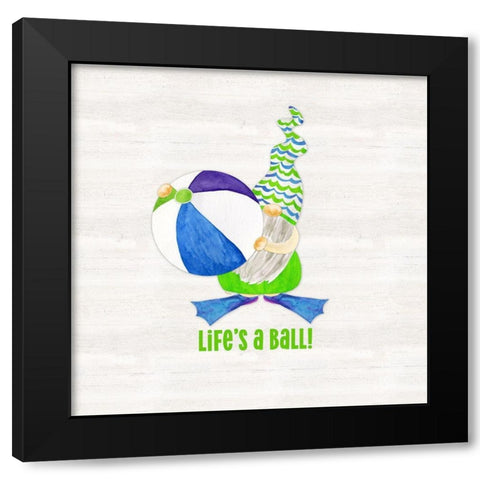 Gnomes of Summer sentiment III-Ball Black Modern Wood Framed Art Print by Reed, Tara