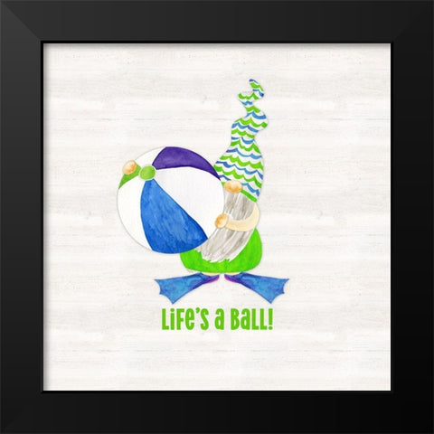 Gnomes of Summer sentiment III-Ball Black Modern Wood Framed Art Print by Reed, Tara