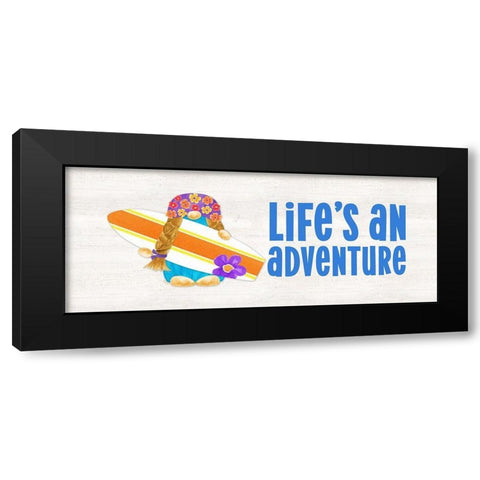 Gnomes of Summer panel II-Adventure Black Modern Wood Framed Art Print by Reed, Tara