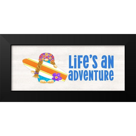 Gnomes of Summer panel II-Adventure Black Modern Wood Framed Art Print by Reed, Tara