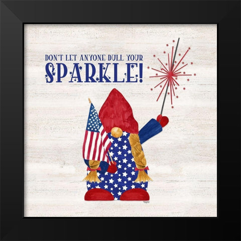 Patriotic Gnomes I-Sparkle Black Modern Wood Framed Art Print by Reed, Tara