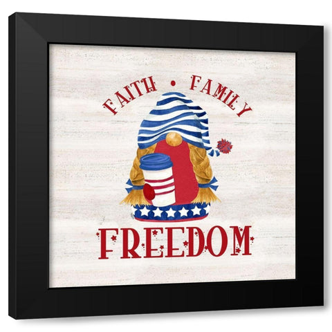 Patriotic Gnomes II-Freedom Black Modern Wood Framed Art Print with Double Matting by Reed, Tara