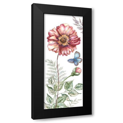 Wildflower Stem panel II Black Modern Wood Framed Art Print with Double Matting by Tre Sorelle Studios