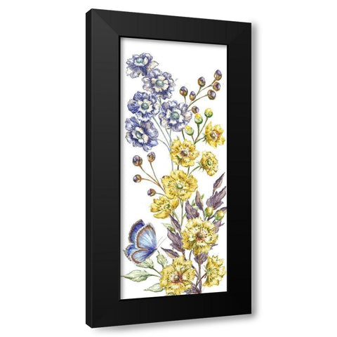 Wildflower Stem panel VI Black Modern Wood Framed Art Print with Double Matting by Tre Sorelle Studios
