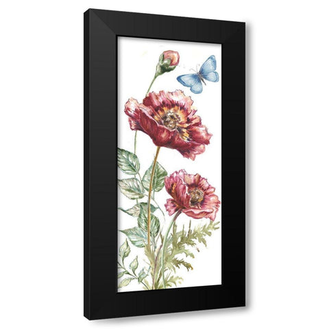 Wildflower Stem panel VII Black Modern Wood Framed Art Print with Double Matting by Tre Sorelle Studios