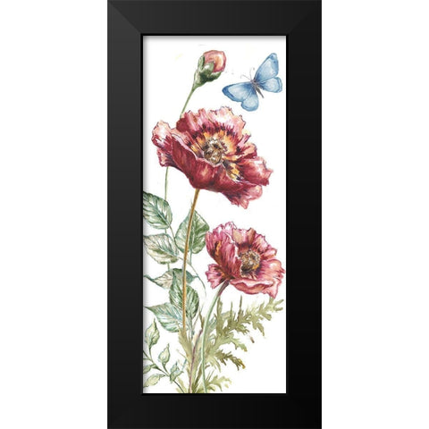 Wildflower Stem panel VII Black Modern Wood Framed Art Print by Tre Sorelle Studios