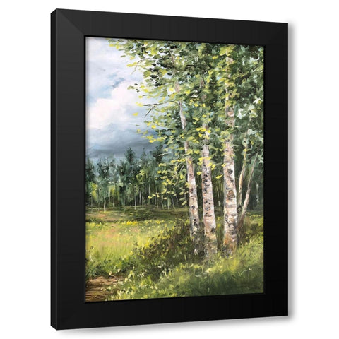 Colorado Meadow panel II Black Modern Wood Framed Art Print with Double Matting by Tre Sorelle Studios