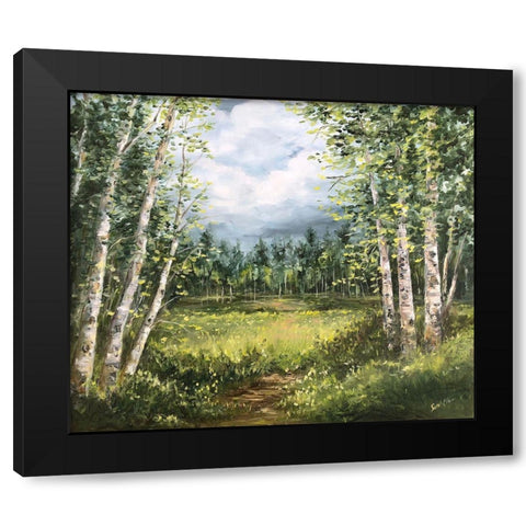 Colorado Meadow landscape Black Modern Wood Framed Art Print with Double Matting by Tre Sorelle Studios