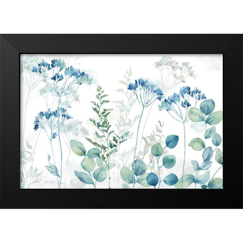 Botanical Landscape blue green Black Modern Wood Framed Art Print by Coulter, Cynthia