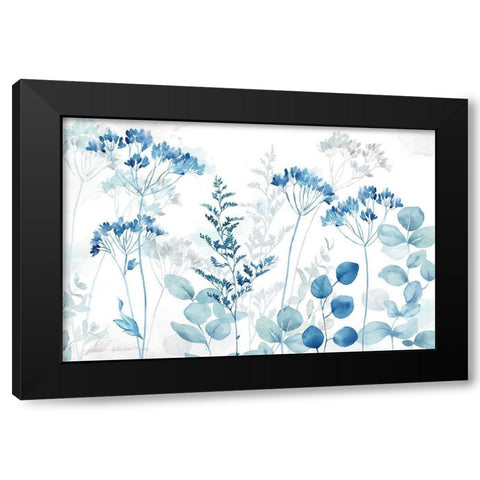 Botanical Landscape indigo Black Modern Wood Framed Art Print with Double Matting by Coulter, Cynthia