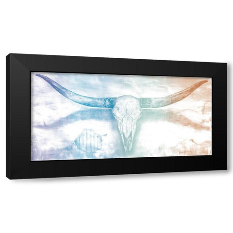 Longhorn II rainbow Black Modern Wood Framed Art Print with Double Matting by Cusson, Marie Elaine