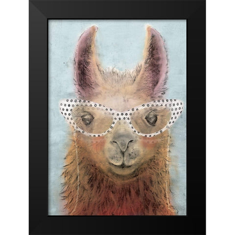 Colorful Llama panel II Black Modern Wood Framed Art Print by Cusson, Marie Elaine