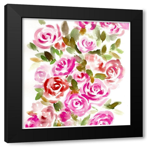 Bunches of Pink Square Black Modern Wood Framed Art Print with Double Matting by Chapman, Marcy