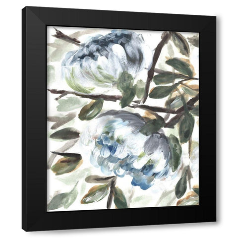 Farmhouse Blue Bush I Black Modern Wood Framed Art Print with Double Matting by Chapman, Marcy