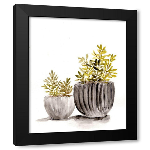 Gray Potted Plants Black Modern Wood Framed Art Print by Chapman, Marcy