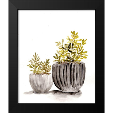 Gray Potted Plants Black Modern Wood Framed Art Print by Chapman, Marcy