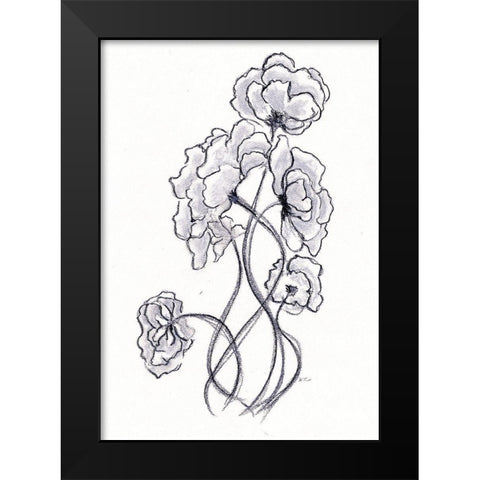 Blossoming Gray I Black Modern Wood Framed Art Print by Chapman, Marcy