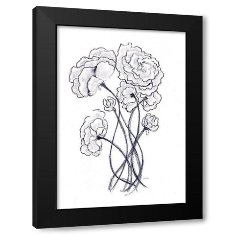 Blossoming Gray II Black Modern Wood Framed Art Print by Chapman, Marcy