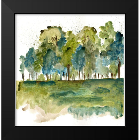 Blue Tree Forest Black Modern Wood Framed Art Print by Chapman, Marcy