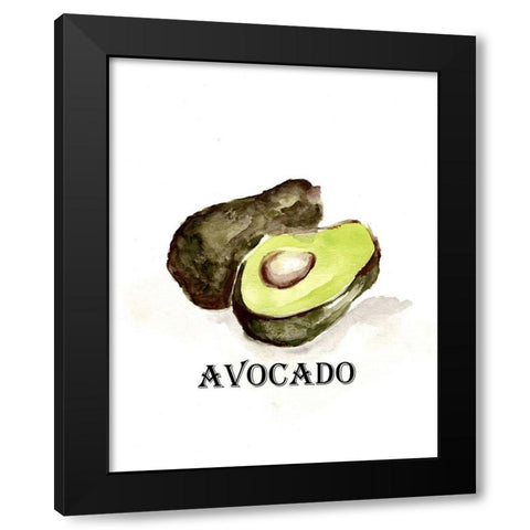 Veggie Sketch  II-Avocado Black Modern Wood Framed Art Print with Double Matting by Chapman, Marcy