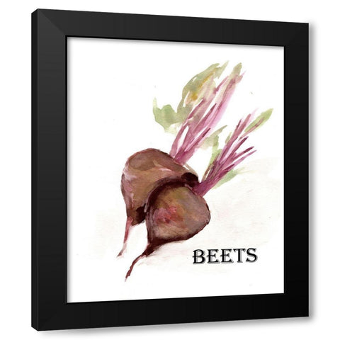 Veggie Sketch  IV-Brown Beets Black Modern Wood Framed Art Print with Double Matting by Chapman, Marcy