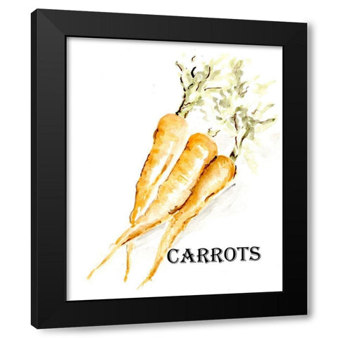 Veggie Sketch  V-Carrots Black Modern Wood Framed Art Print with Double Matting by Chapman, Marcy
