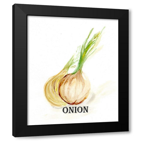 Veggie Sketch X-Onion Black Modern Wood Framed Art Print by Chapman, Marcy