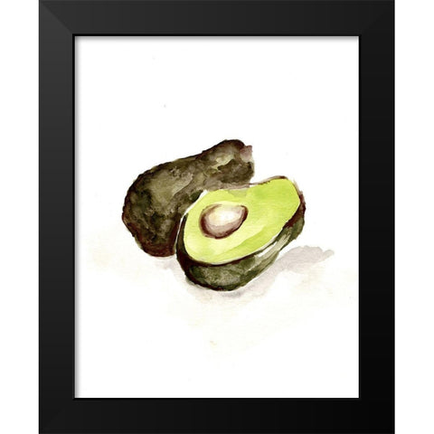 Veggie Sketch plain  II-Avocado Black Modern Wood Framed Art Print by Chapman, Marcy