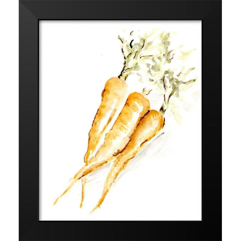 Veggie Sketch plain  V-Carrots Black Modern Wood Framed Art Print by Chapman, Marcy