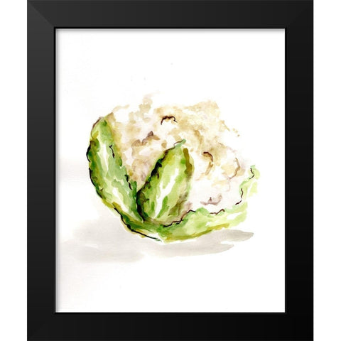 Veggie Sketch plain  VI-Cauliflower Black Modern Wood Framed Art Print by Chapman, Marcy