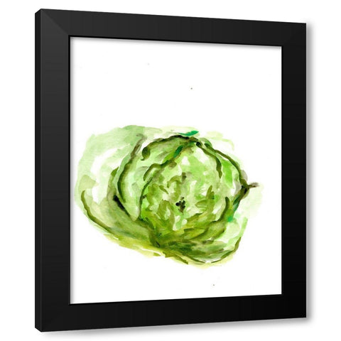 Veggie Sketch plain  IX-Lettuce Black Modern Wood Framed Art Print by Chapman, Marcy