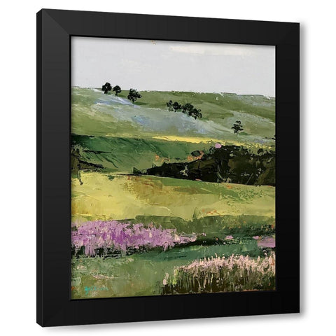 Flower Field portrait  II Black Modern Wood Framed Art Print by Cusson, Marie Elaine