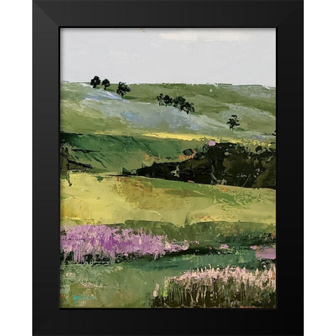 Flower Field portrait  II Black Modern Wood Framed Art Print by Cusson, Marie Elaine